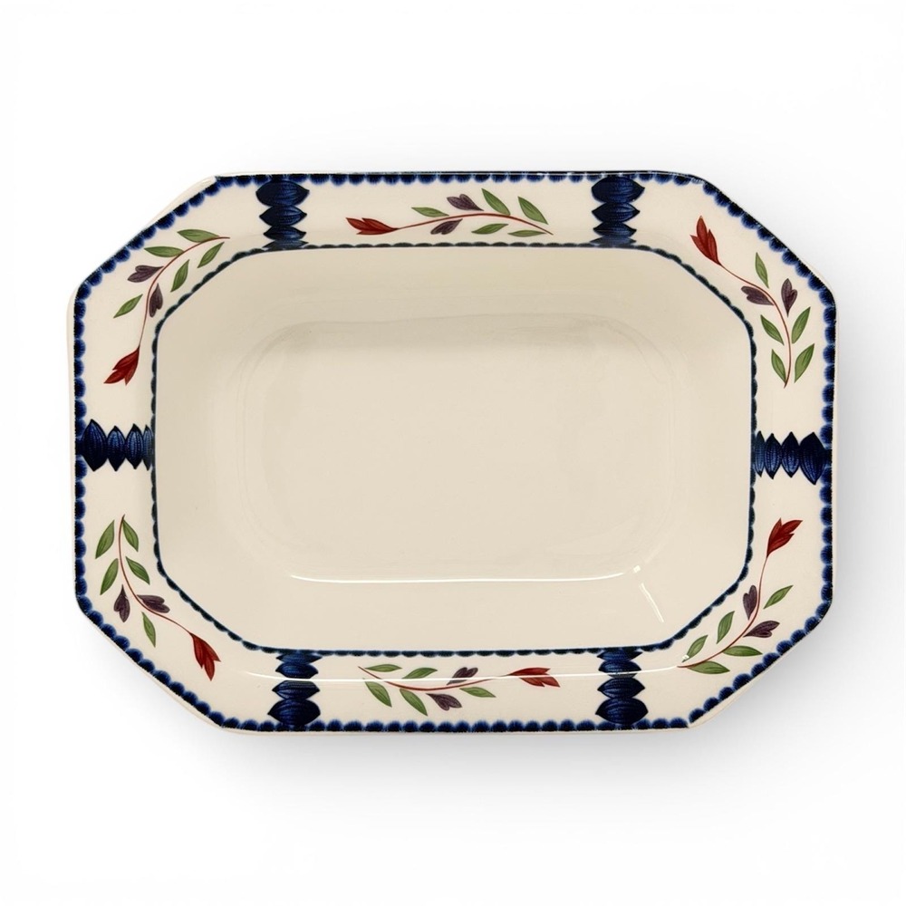 Vtg Adams Lancaster Vegetable Bowl‎ 9.75in White Ironstone Floral England